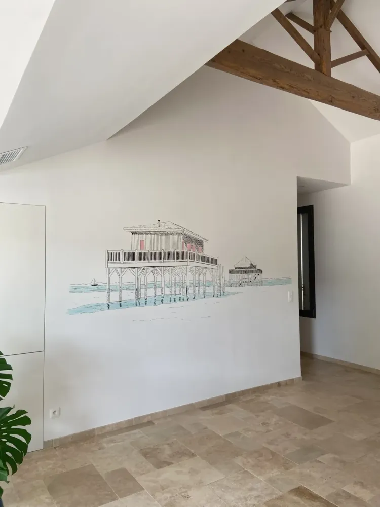 Fresque nature intérieure à Gironde