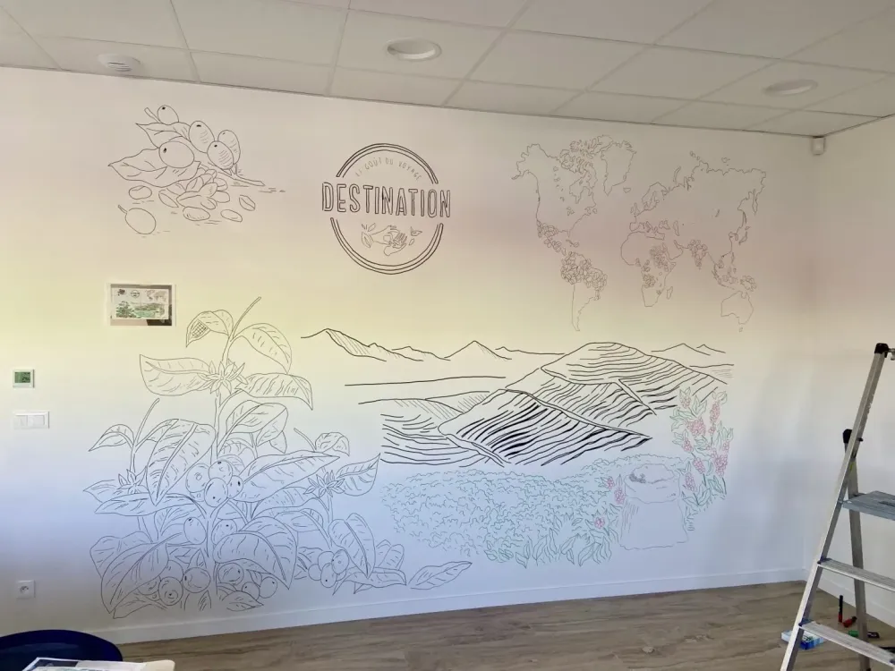 Fresque géométrique abstraite à Gironde